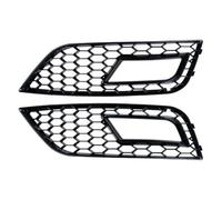 For A4 B8.5 Facelift Models 2013 2014 2015 2016 Auto Part 2Pcs Front Bumper Fog Light Grill Trim Covers Honeycomb RS4 Style IPEVMLZ(BLACK)