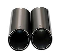 For A4 B8 A3 A1 Q5 2009-2016 Car Accessories Exhaust Tip Muffler Pipe Cover Decoration Sticker 2PCS(Titanium black)