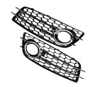 For A4 B8 S-L S4 Bumper 2008-2012 8K0807681C 8K0807682C Car Front Fog Light Grille Cover Honeycomb(Chrome)