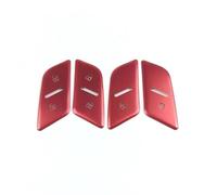 For A4 B9 A5 2017-2021 Car Door Unlock Switch Button Cover Stickers Aluminium Alloy Trim Interior Auto Accessory Decoration Interior Mouldings(Red)