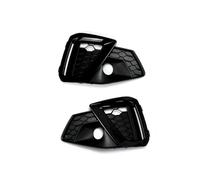 For A4 B9 S-Line 2020 2021 2022 Chrome Pair Car Front Bumper Fog Light Comb Grille Grill ABS Fog Light Cover Styling Parts PYPFQUMQGR(Black)