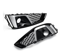 For A4 B9 S-LINE S4 2019 2020 8WD807681J 8WD807682J Honeycomb Fog Light Grille Cover Pair Car Front Bumper Fog Lamp Cover Grille IPEVMLZ(Chrome Silver)