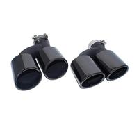 For A4 For A5 For A6 For A7 Up To S4 S5 S6 S7 2pcsset304 Stainless Steel Car Rear Dual Exhaust Pipe Black 60mm Tailpipe Exhaust Pipe(Black)