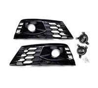 For A4 S4 B9 2017-2019 RS4 Style Front Bumper Sport Hex Mesh Honeycomb Hood Grille Black Fog Lamp Racing Grills(No S-L)