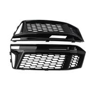 For A4 S4 B9 S-line 2016 2017 2018 Honeycomb Mesh Pair Fog Lamp Cover Glossy Black Front Bumper Fog Light Grille IPEVMLZ