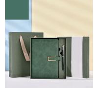 For A5 Journal With Pen For Work And Personal Use Imitation Leather Exterior And Cream-Colored Writing(Green)