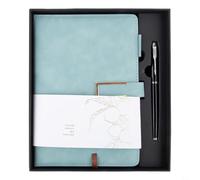 For A5 Journal With Pen For Work And Personal Use Imitation Leather Exterior And Cream-Colored Writing(Blue)