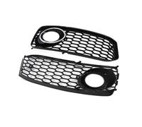 For A5 S-Line S5 B8 RS5 2008 2009 2010-2012 Honeycomb Mesh Hex Grilles Car Front Bumper Fog Light Lamp Grille Grill Cover(Chrome Silver)