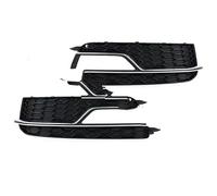 For A5 S5 2013-2016 Car Front Bumper Grille Fog Light Grilles Cover Frame Trim Lid Bezel 8T0807681K Fog Lamp Grill(Silver Plating-1Pair)