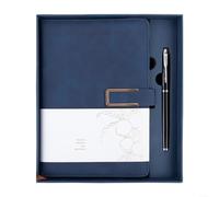 For A5 Writing Journal with Pen for Office and Creative Use Imitation Leather Cover and Smooth Page Turn (Cyan)