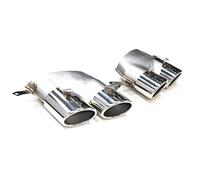 For A6 A7 S Line Up S6 S7 2016-2018 Muffler Tip Tailpipe Exhaust System 1 Pair 4 Out Stainless Steel Black Car Pipe Tail Throat(B)