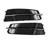 For A6 C7 S-Line 2015 2016 2017 2018 Honeycomb Hex Cover Fog Lamp Grills 1Pair Car Fog Light Grille Cover IPEVMLZ(Chrome)