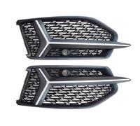 For A6 Standard Bumper 2019-2021 Honeycomb Front Fog Lamp Cover Grille(Silver)