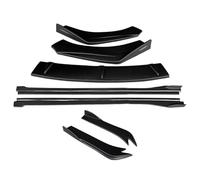 For A7 2015-2018 Car Front Bumper Splitters Lip Body Kit Spoiler Side Skirts Extensions Rear Wrap Angle ABS(Matte Black)