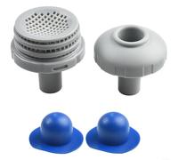 For Above Ground Pool Inlet Nozzle and Strainer Connector Kit, 32mm Hose Connection Replacement Parts with Screen Mesh Grids and Hole for Series Swimming Pools(Blue)