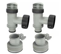 For Above Ground Pool Plunger Valve And B Hose Adapter Set, ABS Material, Rotary Switch For Water Flow Control, Compatible With Most Pools(2sets)
