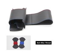 For Accord 1994-1997 For Odyssey 1995-1997 For Prelude 1994-1996 Hand-stitched Black Leather Car Steering Wheel Cover Steering Wheel Protective Cover(Red Blue Thread)