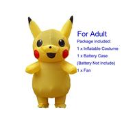(For Adult Height 150-190cm) Pokemon Pikachu Inflatable Costume Set Cosplay Party Halloween Costume Festival Costume Unisex Costume for Kids Adults