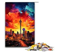 for Adults 1000 Las Vegas Nevada Is Surrounded by SplattersLots of Colour Jigsaw Puzzles for Wood Jigsaw Christmas Puzzle Gifts 75x50cm