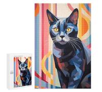 for Adults 1000 PCS Jigsaw Puzzle Abstract Cute Cartoon Cat Puzzles for Adults Anti-Stress Toys Difficult Hard Fun Activities at Home 1000 PCS