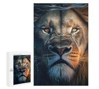 for Adults 1000 PCS Jigsaw Puzzle Angry Lion Face Underwater Jigsaw for Adults Relaxing Games For Family Fun Challenging Game Gifts 1000 PCS