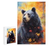 for Adults 1000 PCS Jigsaw Puzzle Autumn Bear Portrait Jigsaw Puzzles for Adults Staycation Kill Time Every Piece Is Unique - Great Gift for Gaming 1000 PCS