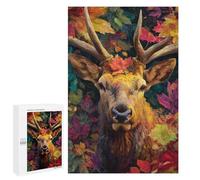 for Adults 1000 PCS Jigsaw Puzzle Autumnal Deer Portrait-4 Jigsaw Puzzles for Adults Staycation Kill Time Every Piece Is Unique - Great Gift for Gaming 1000 PCS