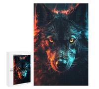 for Adults 1000 PCS Jigsaw Puzzle Black Wolf Unleashed Teenagers Puzzles Hands-on Game Home Decoration Challenging Game Gifts 1000 PCS