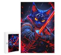 for Adults 1000 PCS Jigsaw Puzzle Cat Russian Blue Samurai Animal Puzzle for Adults Family Game Precision Cutting Fun Activities at Home 1000 PCS
