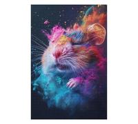 for Adults 1000 PCS Jigsaw Puzzle Colorful Powdered Hamster Jigsaws for Adults Family Game Difficult Hard Challenging Game Gifts 1000 PCS
