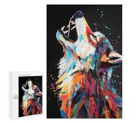 for Adults 1000 PCS Jigsaw Puzzle Colorful Wolf Howl Adult Jigsaw Family Game Precision Cutting Unique Birthday And Xmas Gifts 1000 PCS