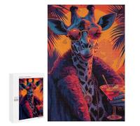 for Adults 1000 PCS Jigsaw Puzzle Cool Giraffe in Sunglasses Jigsaw for Adults Relaxing Games For Family Fun Challenging Game Gifts 1000 PCS