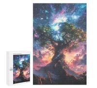 for Adults 1000 PCS Jigsaw Puzzle Cosmic Glowing Ethereal Misty Earth Tree Jigsaw for Adults Relaxing Games For Family Fun Challenging Game Gifts 1000 PCS