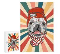 for Adults 1000 PCS Jigsaw Puzzle Cute Pug Dog 80s 90s Retro Teenagers Puzzles Hands-on Game Home Decoration Challenging Game Gifts 1000 PCS