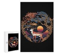 for Adults 1000 PCS Jigsaw Puzzle Deer Gold Tree Teenagers Puzzles Hands-on Game Home Decoration Challenging Game Gifts 1000 PCS