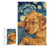 for Adults 1000 PCS Jigsaw Puzzle Dog Sleeping in Starry Night Style Jigsaw for Adults Relaxing Games For Family Fun Challenging Game Gifts 1000 PCS