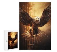 for Adults 1000 PCS Jigsaw Puzzle Fire Flames Bald Eagle USA Adult Jigsaw Family Game Precision Cutting Unique Birthday And Xmas Gifts 1000 PCS
