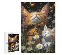 for Adults 1000 PCS Jigsaw Puzzle Floral Cats Dreaming Jigsaw Puzzles for Adults Staycation Kill Time Every Piece Is Unique - Great Gift for Gaming 1000 PCS