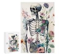 for Adults 1000 PCS Jigsaw Puzzle Floral Skeleton 1 Jigsaw for Adults Relaxing Games For Family Fun Challenging Game Gifts 1000 PCS