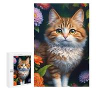 for Adults 1000 PCS Jigsaw Puzzle Fluffy Cat Garden Puzzle for Adults Family Game Precision Cutting Fun Activities at Home 1000 PCS