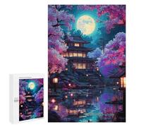 for Adults 1000 PCS Jigsaw Puzzle Full Moon Zen Garden -4 Jigsaw Puzzles for Adults Staycation Kill Time Every Piece Is Unique - Great Gift for Gaming 1000 PCS