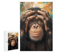 for Adults 1000 PCS Jigsaw Puzzle Funny Chimpanzee Portrait Teenagers Puzzles Hands-on Game Home Decoration Challenging Game Gifts 1000 PCS