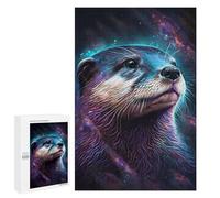 for Adults 1000 PCS Jigsaw Puzzle Galactic Otter Cosmic Wildlife Art Puzzle for Adults Family Game Precision Cutting Fun Activities at Home 1000 PCS