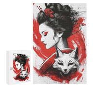 for Adults 1000 PCS Jigsaw Puzzle Geisha And Fox Jigsaw for Adults Relaxing Games For Family Fun Challenging Game Gifts 1000 PCS