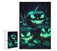 for Adults 1000 PCS Jigsaw Puzzle Glowing Jack-o-Lanterns Teenagers Puzzles Hands-on Game Home Decoration Challenging Game Gifts 1000 PCS