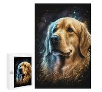 for Adults 1000 PCS Jigsaw Puzzle Golden Retriever Galaxy Art Print-1 Puzzle for Adults Family Game Precision Cutting Fun Activities at Home 1000 PCS