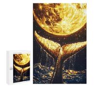 for Adults 1000 PCS Jigsaw Puzzle Golden Whale Tail And Moon Teenagers Puzzles Hands-on Game Home Decoration Challenging Game Gifts 1000 PCS