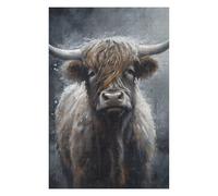 for Adults 1000 PCS Jigsaw Puzzle Highland Cow Portrait Jigsaws for Adults Family Game Difficult Hard Challenging Game Gifts 1000 PCS