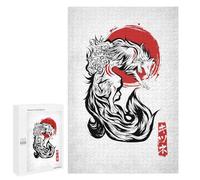 for Adults 1000 PCS Jigsaw Puzzle Japanese Kitsune Zen Fox Puzzles for Adults Anti-Stress Toys Difficult Hard Fun Activities at Home 1000 PCS