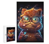 for Adults 1000 PCS Jigsaw Puzzle Magical Glowing Cat Glasses Puzzle for Adults Family Game Precision Cutting Fun Activities at Home 1000 PCS